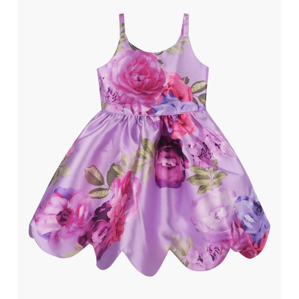 Floral Purple Sleeveless Dress